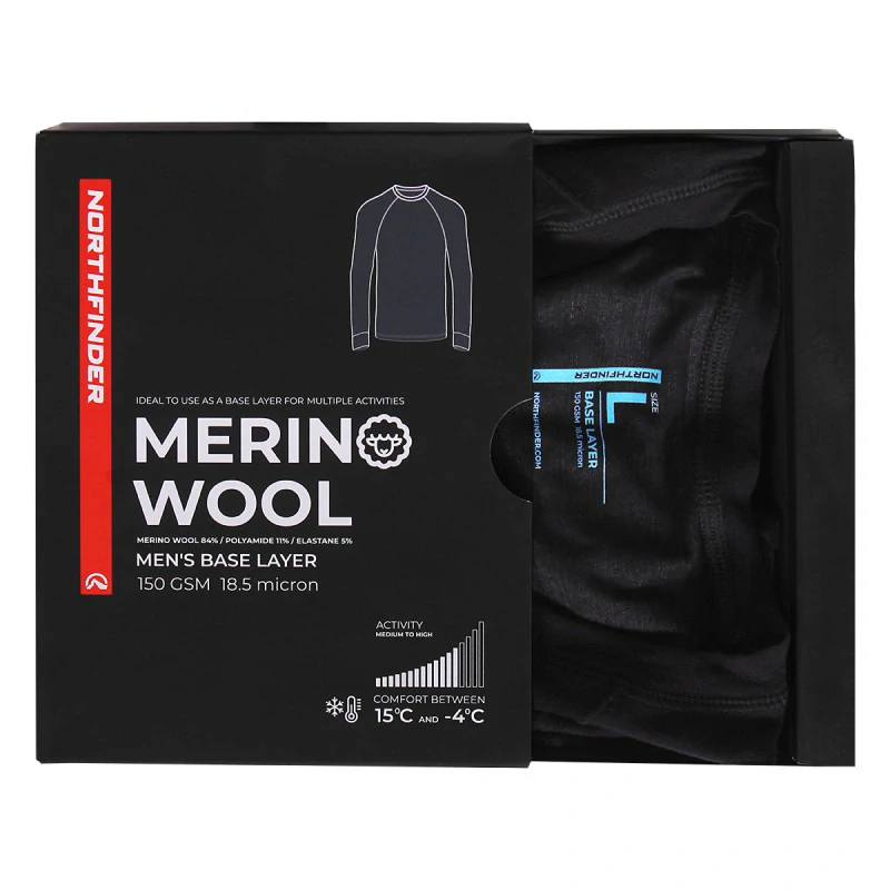 NORTHFINDER MERINO 5035 TRIČKO ED MERINO BLK