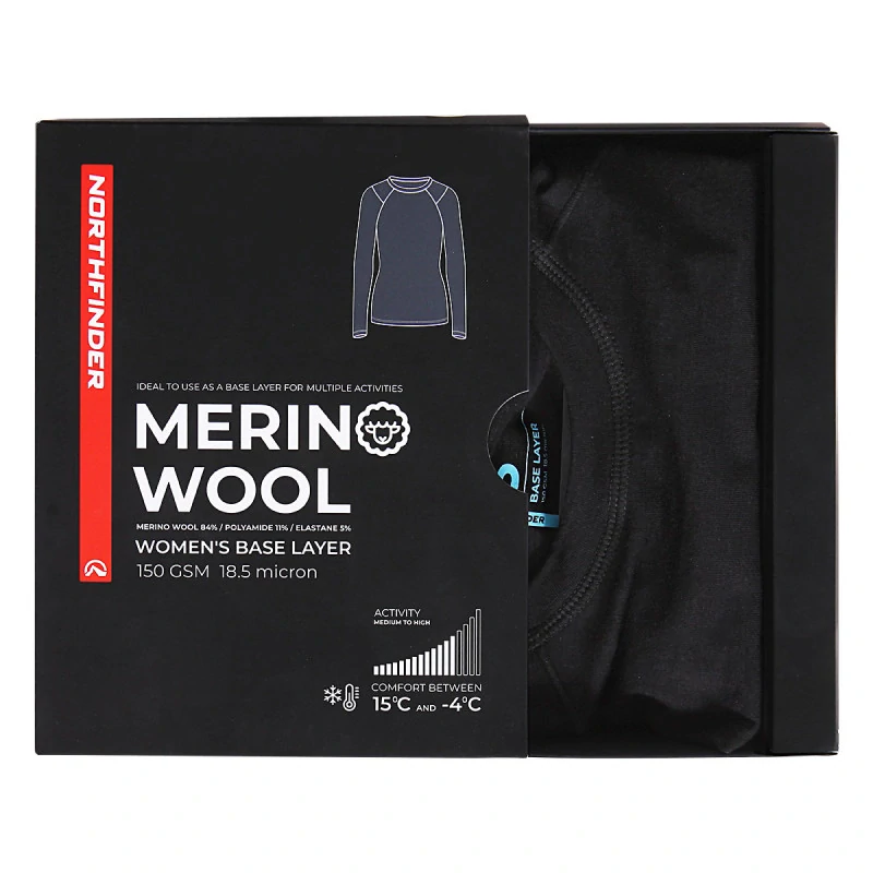 NORTHFINDER TRIČKO TERMO MERINO DEJA W BLK