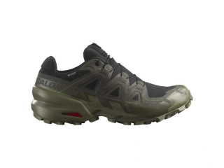 SALOMON SPEEDCROSS 6 GTX BLACK/PEAT/DEEP LICHEN GREEN